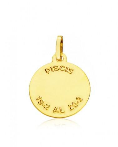 Colgante oro 18k horóscopo Piscis 16mm