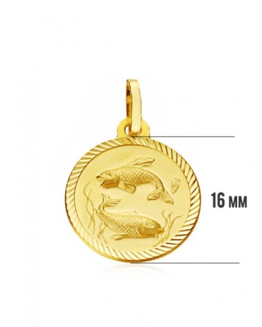 Colgante oro 18k horóscopo Piscis 16mm