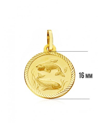 Colgante oro 18k horóscopo Piscis 16mm