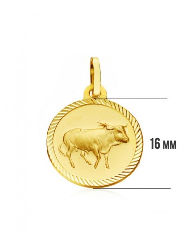 Colgante horóscopo Tauro oro 18k amarillo 16mm