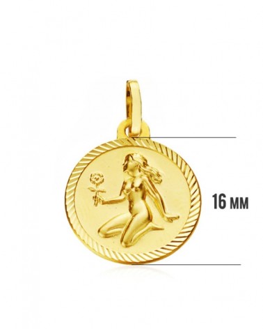 Colgante oro 18k horóscopo Virgo 16 mm