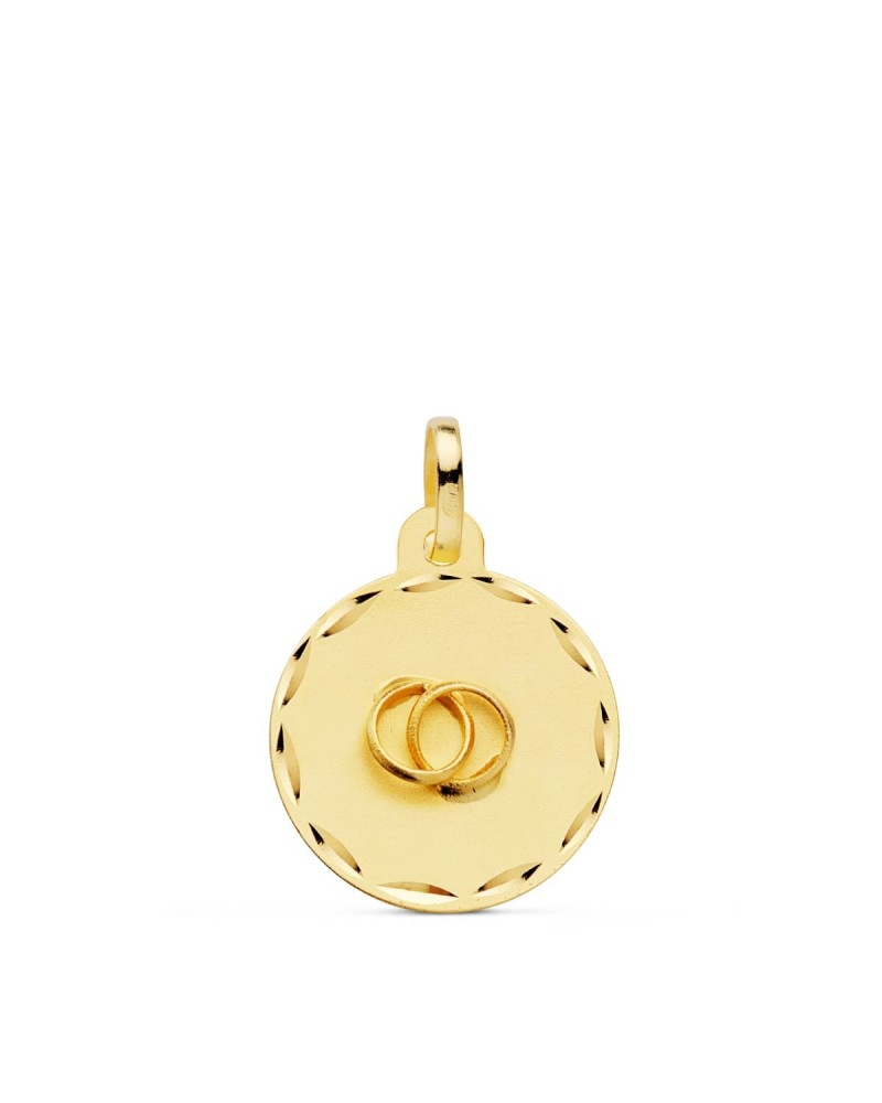 Placa disco oro 18k amarillo alianzas 13mm