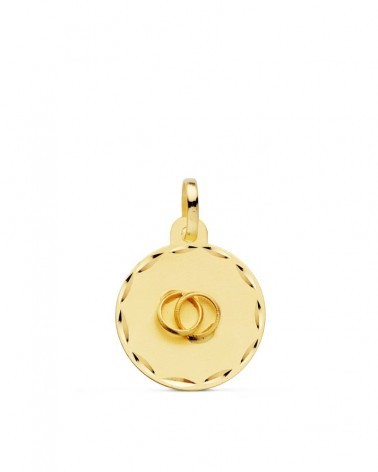 Placa disco oro 18k amarillo alianzas 13mm