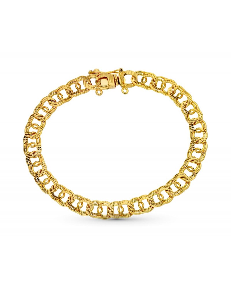 Pulsera oro 18k amarillo húngara 20,5 cm hombre