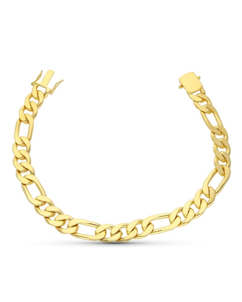 Pulsera oro 18k amarillo maciza figaro 21,5 cm