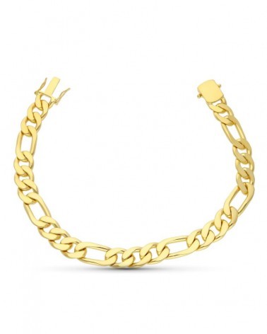Pulsera oro 18k amarillo maciza figaro 21,5 cm