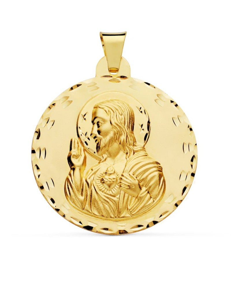 Medalla Sagrado Corazón de Jesús oro 18k 42mm