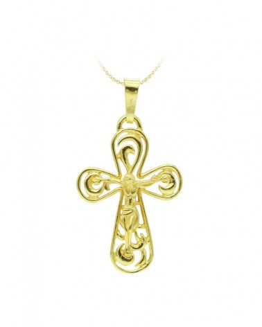 Cruz oro amarillo 18k con Cristo 37x25 mm