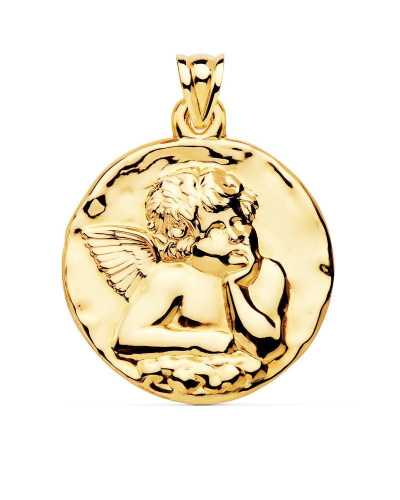 Medalla oro 18k angelito querubín 40mm
