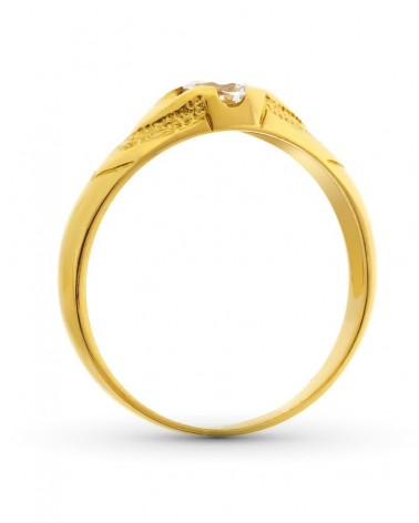 Solitario oro 18k circonita 6mm comunión niño