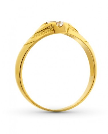 Solitario oro 18k circonita 6mm comunión niño