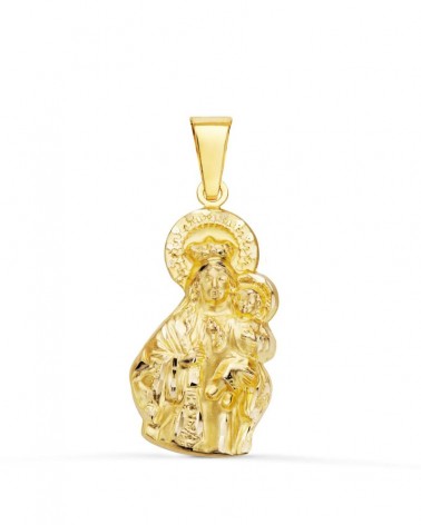 Medalla Virgen del Carmen oro 18k silueta 28x14 mm