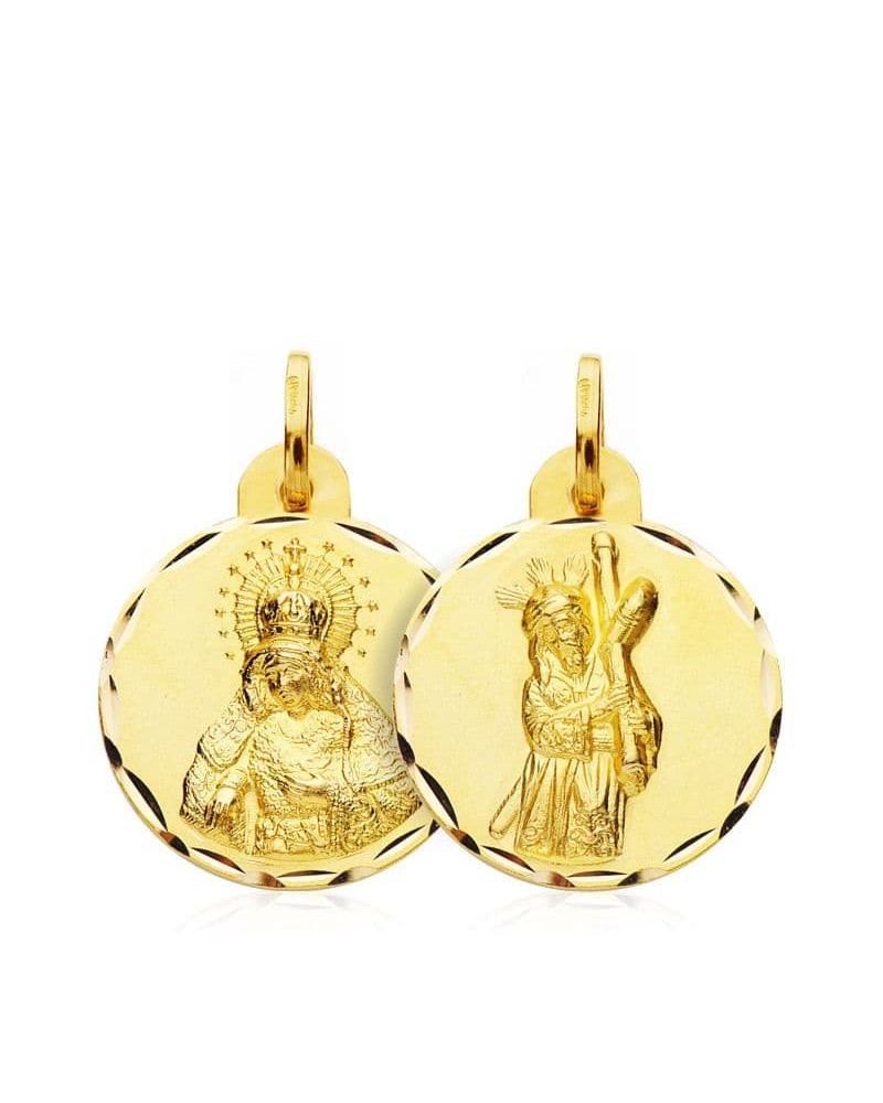 Escapulario oro 18k Gran Poder Macarena 17mm