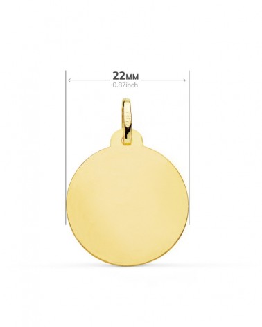 Medalla oro 18k San Cristóbal tallada 22mm