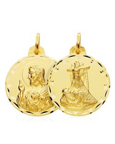 Escapulario oro 18k Virgen de las Angustias 24mm