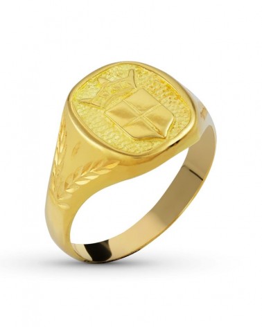 Sello oro 18k amarillo motivo heráldico 8x8mm