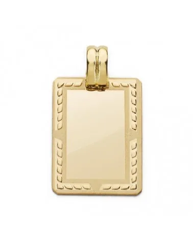 Chapa oro 18k rectangular grabable 24x17 mm 3,7 gramos