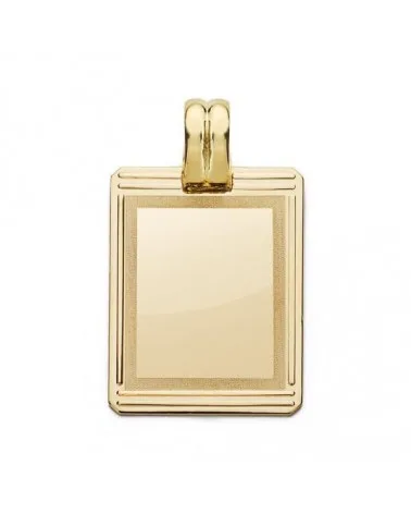 Placa oro 18k amarillo rectangular 24x17 mm