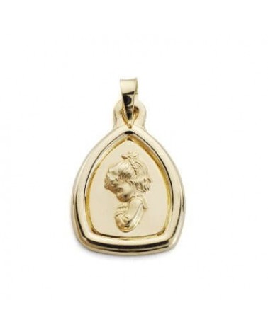 Medalla oro 18k Virgen Niña 24x16 mm