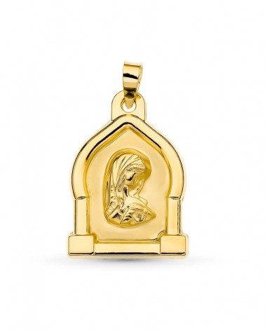 Medalla oro 18k Virgen Niña 24x17mm comunión