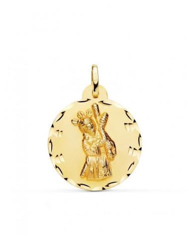 Medalla Gran Poder oro 18k tallada 24 mm