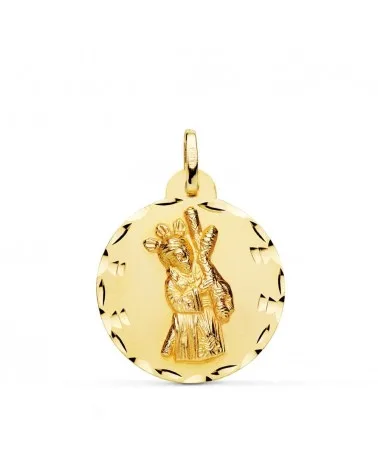 Medalla Gran Poder oro 18k tallada 24 mm