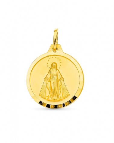Medalla oro 18k Virgen Milagrosa 20mm