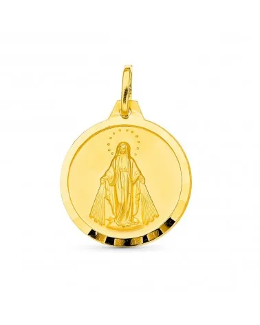Medalla oro 18k Virgen Milagrosa 20mm