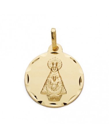 Medalla oro 18k Virgen de Tíscar tallada 22mm