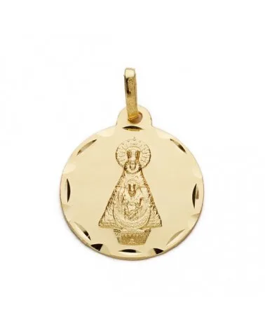 Medalla oro 18k Virgen de Tíscar tallada 22mm