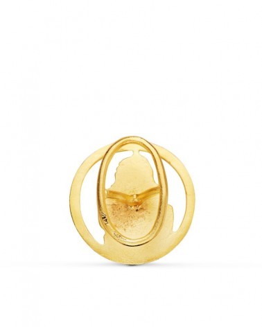 Medalla oro 18k Virgen de la Cabeza borde tallado 20mm