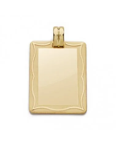 Chapa oro 18k amarillo rectangular 28x20mm