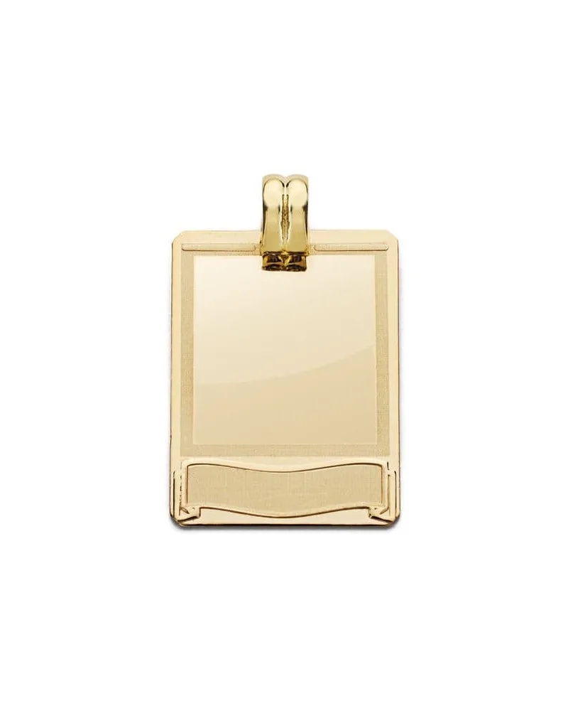 Placa oro 18k rectangular grabable 28x20 mm