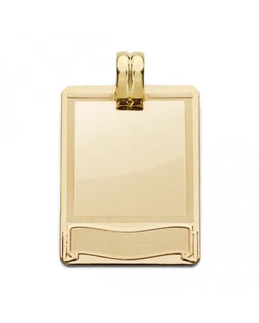 Placa oro 18k rectangular grabable 28x20 mm