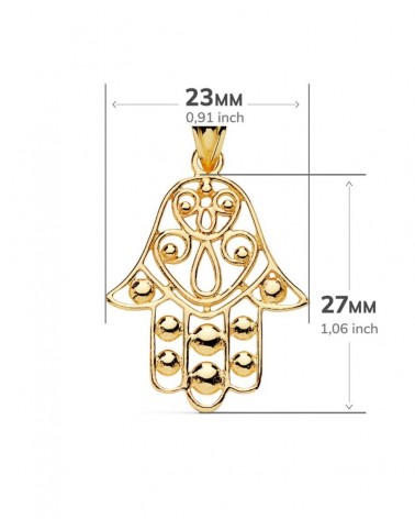 Colgante Mano de Fátima oro 18k amarillo 27x23mm