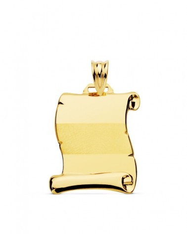Chapa pergamino oro 18k amarillo 28x20mm