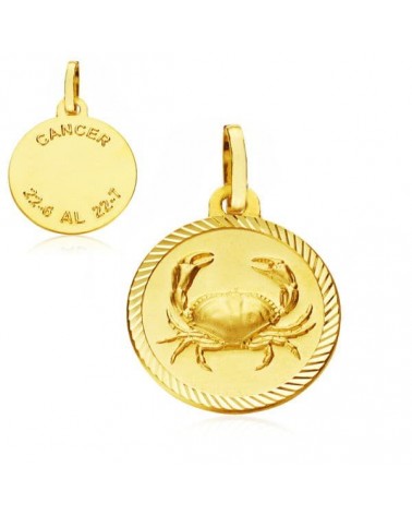Colgante horóscopo Cáncer oro 18k amarillo 20mm