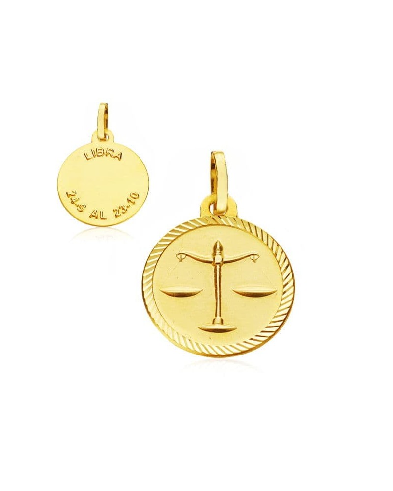 Colgante horóscopo Libra oro 18k 20mm