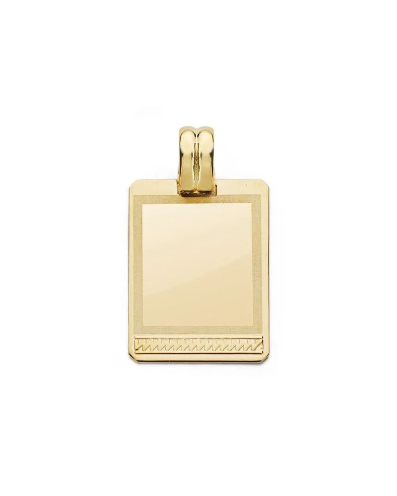 Chapa oro 18k rectangular grabable 24x17 mm 3,8 gramos