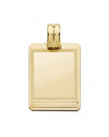 Chapa oro 18k rectangular grabable 24x17 mm 3,8 gramos
