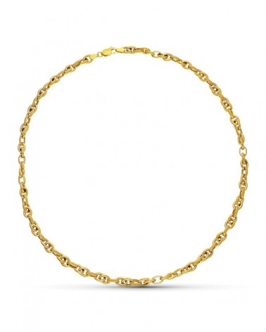 Gargantilla oro amarillo 18k eslabones huecos 43cm