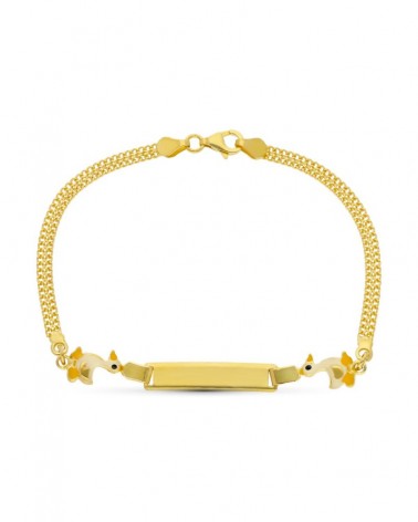 Esclava oro 18k patitos 16 cm