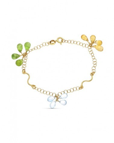 Pulsera oro 18k piedras colores peso aproximado 6,1 gramos