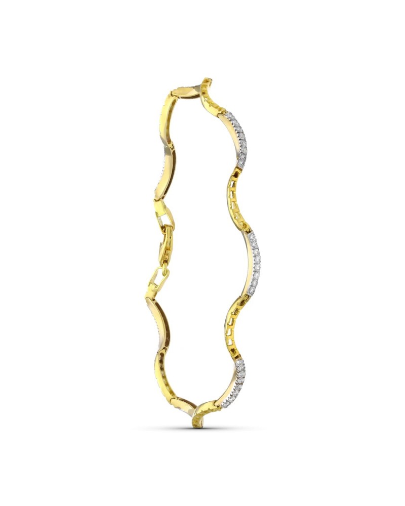 Pulsera oro 18k bicolor circonitas peso aproximado 8,0 gramos