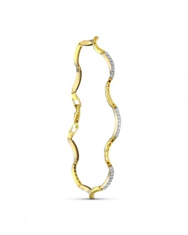Pulsera oro 18k bicolor circonitas peso aproximado 8,0 gramos