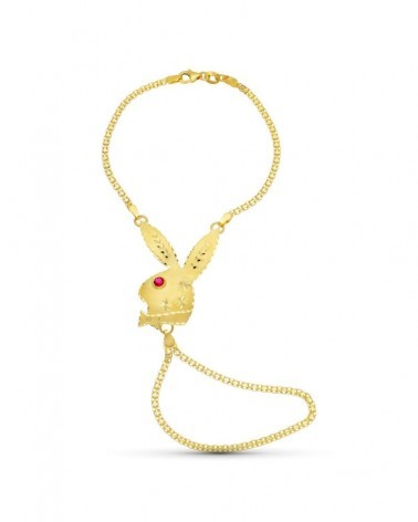 Pulsera oro 18k conejo peso aproximado 8,4g