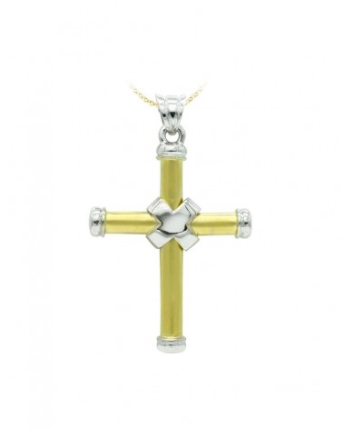 Cruz oro 18k bicolor sin cristo 41x29mm