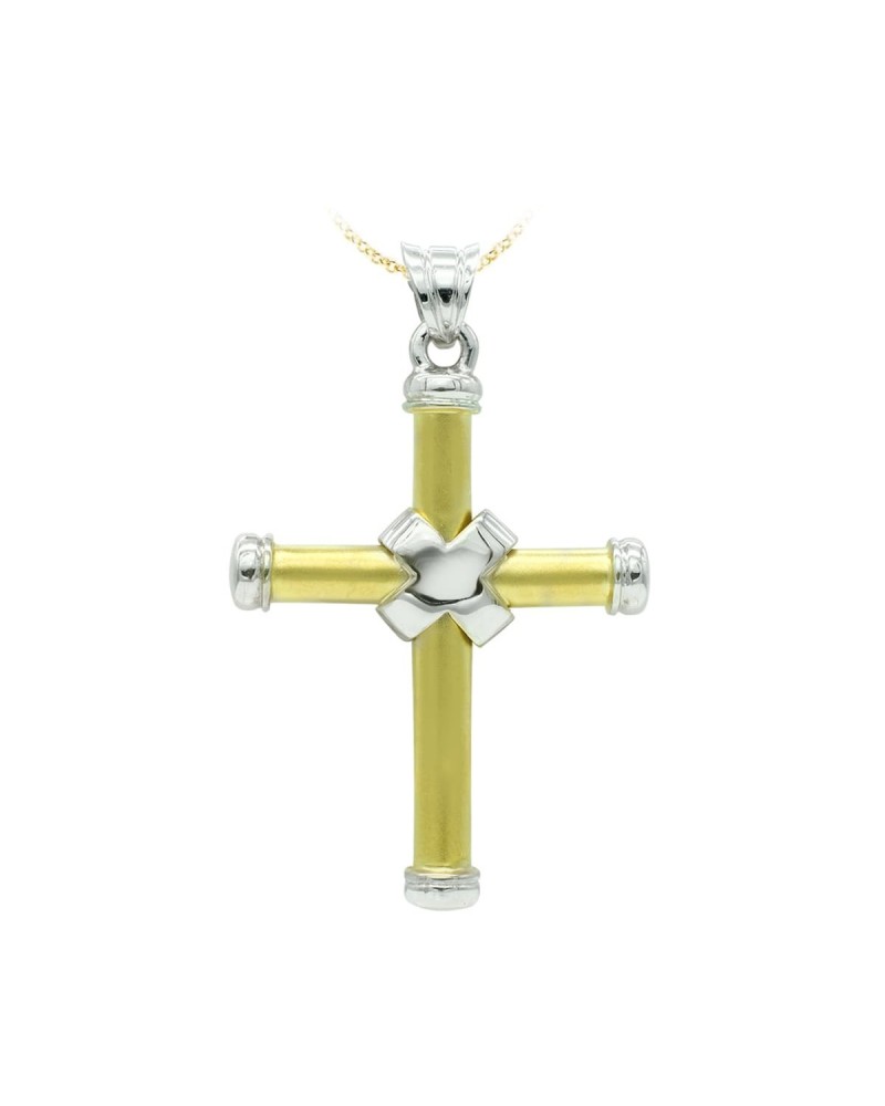 Cruz oro 18k bicolor sin cristo 41x29mm