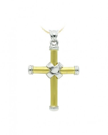 Cruz oro 18k bicolor sin cristo 41x29mm