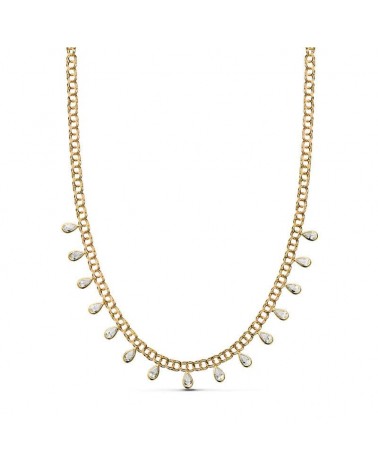 Collar oro 18k amarillo lágrimas circonitas 42cm
